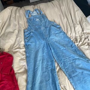 Levi's Light Blue Denim Wide-Leg Overalls Jumpsuit